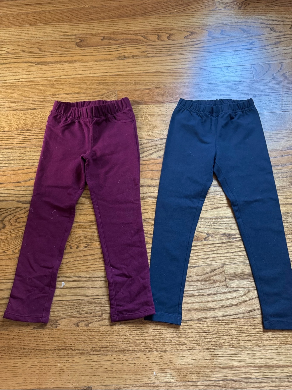 Lands' End Girls' Pull-On Leggings - Burgundy & Navy